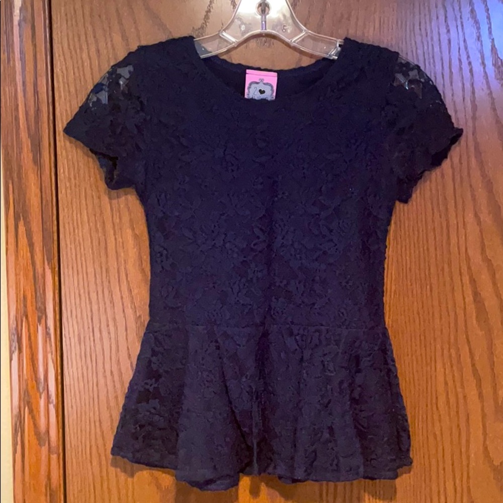 Girl’s navy lace top, good condition